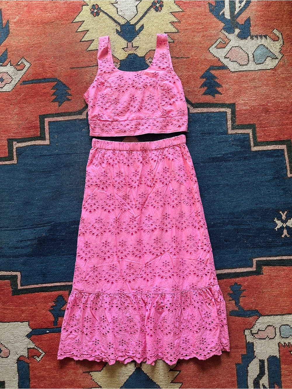 Calypso St. Barth Pink Eyelet Two-Piece Set
